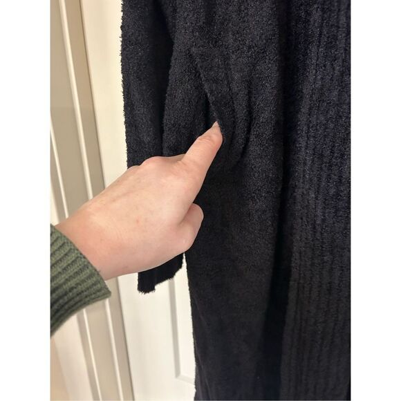 Barefoot dreams black long weekend open front cardigan small - Picture 5 of 8